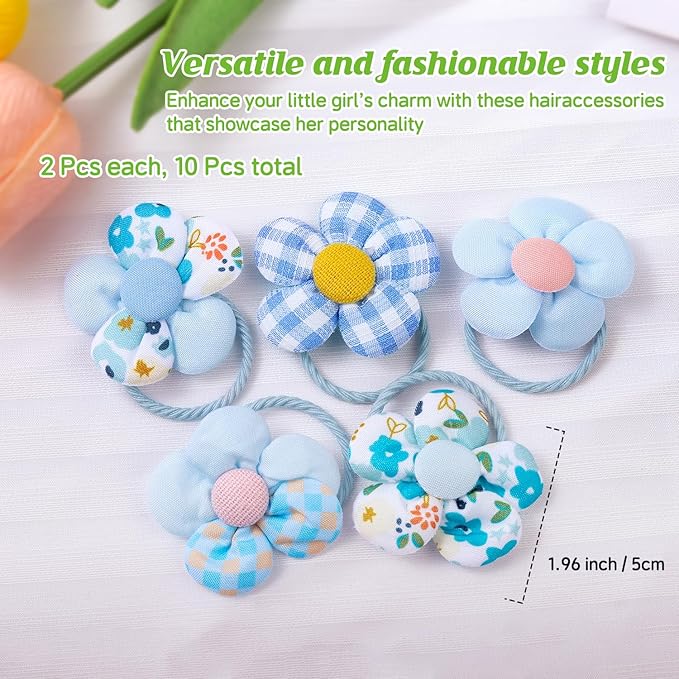 400 Pcs Baby Girls Hair Accessories Set,Baby Girls Hair Ties,Flower Bows Rubber Bands,Hair-friendly Hair Clip,Soft Elastic Hair Bands,Claw Clip(Green)