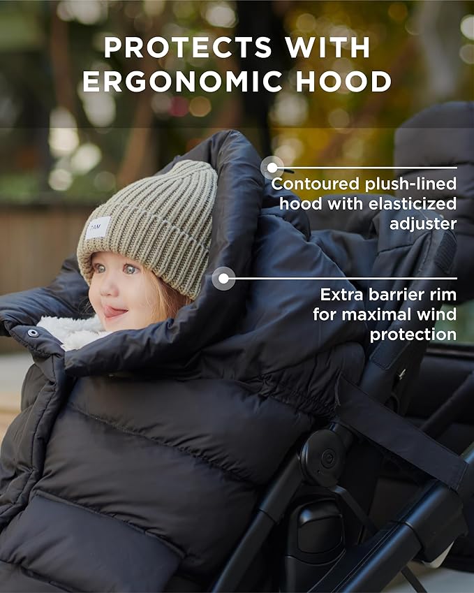 7AM Enfant Stroller Blanket 212 - Adjustable Baby Car Seat Zipped Blanket for Babies Winter, Unisex Multi Purpose Fleece Lined Warm Hooded Toddler Footmuff Water Repellent | (6M - 4T)