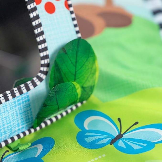 Baby Einstein Discovery Garden Tummy Time Mat & Mirror, Ages 0-6 Months, Multisensory