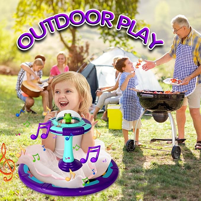 Kids LED Sit & Spin Toy with Music - 360 Spinning Seat for Toddlers & Kids, Ages 18+ Months, Birthday Gift for Girls & Boys