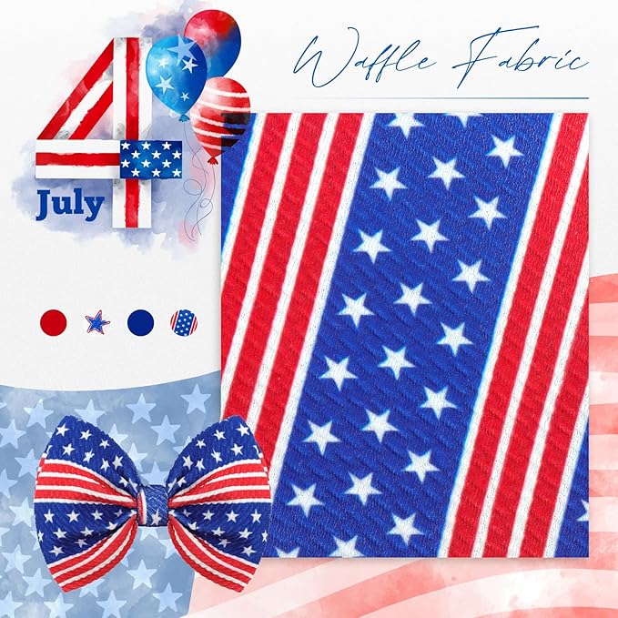 YanJie 4.5'' 4pcs 4th of July Baby Girl Bows Blue American Patriotic Headband Baby Red Hair Accessories Newborn Bows Toddler Girls Headband