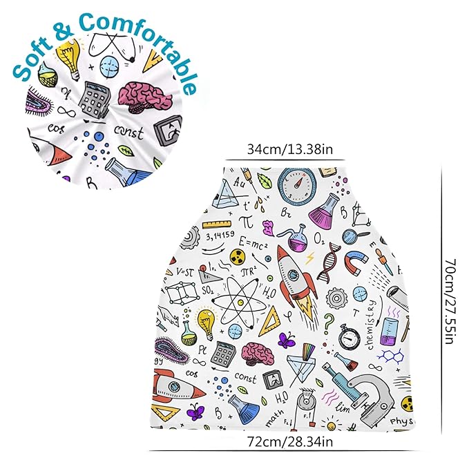 Scientific Formula Physics Math Astronomy Chemistry Science Stretchy Baby Car Seat Cover Infant Canopy Nursing Covers Breastfeeding Cover Breathable Windproof Winter Scarf for Boys Girls
