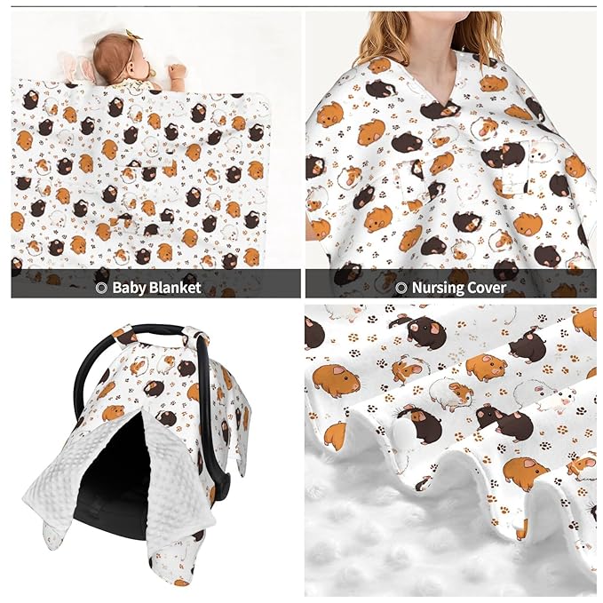Many Guinea Pigs Baby Car Seat Canopy and Nursing Cover for Breastfeeding Multi-Use Cover Lightweight Infant Stretchy Carrier Carseat Winter Cover for Newborn Girls Boys