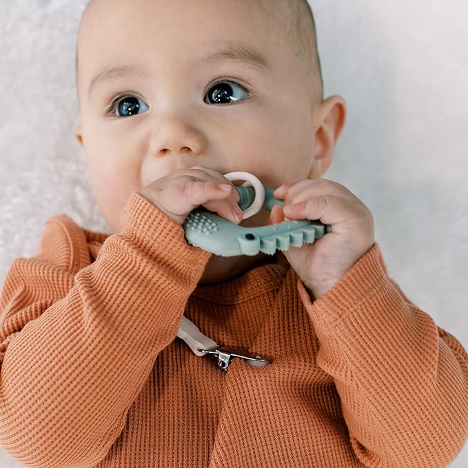 Loulou Lollipop Wild Silicone Baby Teether - Alligator Sage
