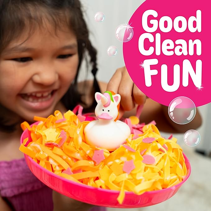Creativity for Kids Soap Noodles Unicorn Spaghetti Bath Set | Mix, Layer & Play with Rainbow Soap Noodles, Confetti & Foamy Soap Sauce | Sensory Bath Toys & Unicorn Crafts for Girls (Ages 3+)
