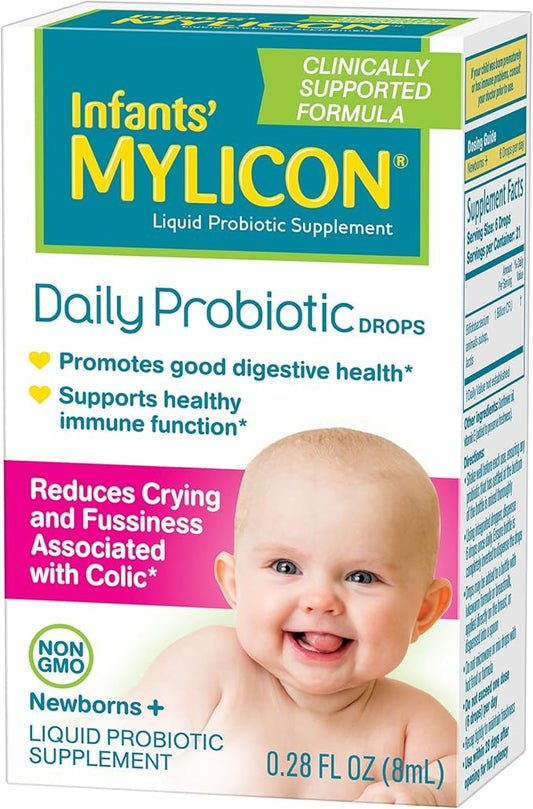 Infants' Mylicon Daily Probiotic Drops, for Colic and Fussiness, 8mL, 21 Daily Doses