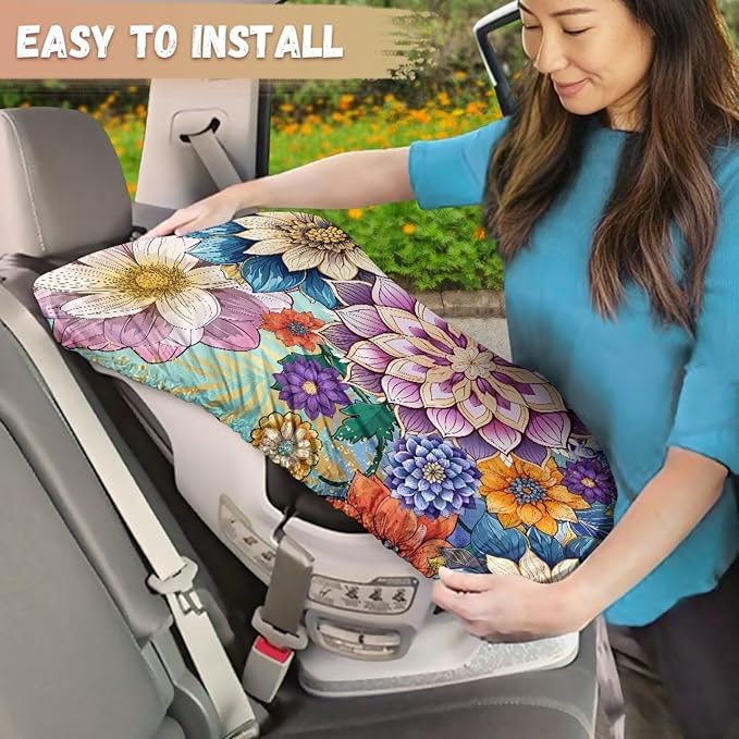 Stretch Carseat Protector Car Seat Cover with Paw Print, Wear-Resistant Car Seat Sun Shade Cover Foldable to Save Space