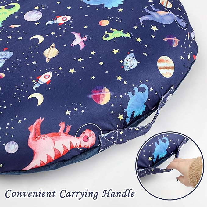 GFU Newborn Lounger Cover Replacement, Soft Baby Lounger Cover 1 Pack, Breathable Infant Removable Slipcover for Boys Girls, Blue Dinosaur Pattern