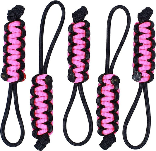 BubbasGarageTv - Large Heavy Duty Paracord Zipper Pulls (Hot Pink)