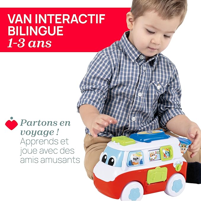 Chicco My first bilingual caravan, educational toy, toy camper, van with activities, 6-button interactive vehicle, songs and stories in Italian and English, babies from 1 to 3 years old