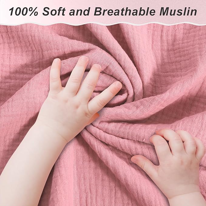 Carseat Covers Baby Girl, Soft Muslin Cotton Baby Car Seat Cover, Lightweight Breathable Infant Carseat Cover for Sunshade & Privacy, Car Seat Covers for Babies (Blush Pink)