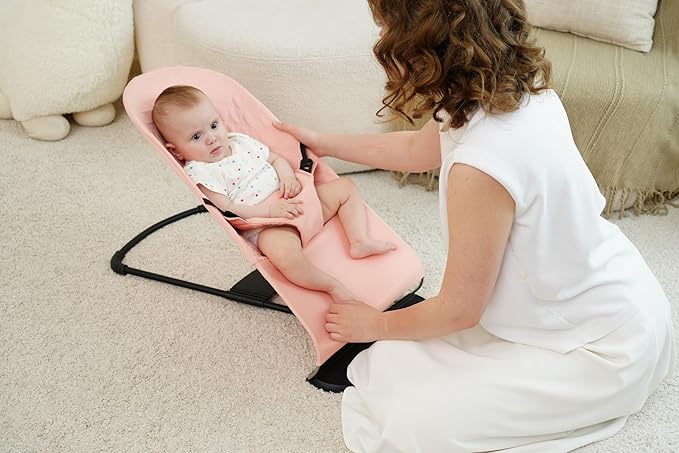 Fabric seat for Bouncer Belltop Compatible with BabyBjörn Bouncer: Soft & Bliss. Cover for Baby Bouncer (seat): Hypoallergenic & Breathable. Seat for Baby Swing: Ergonomic (Pink)