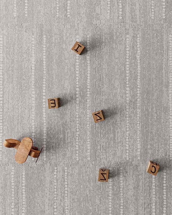House of Noa Play Mat – 4x6 Dove Aspen – Set of 6 Tiles – Cushioned EVA Foam Play Mat for Floor, Soft Interlocking Mats for Hard Floors