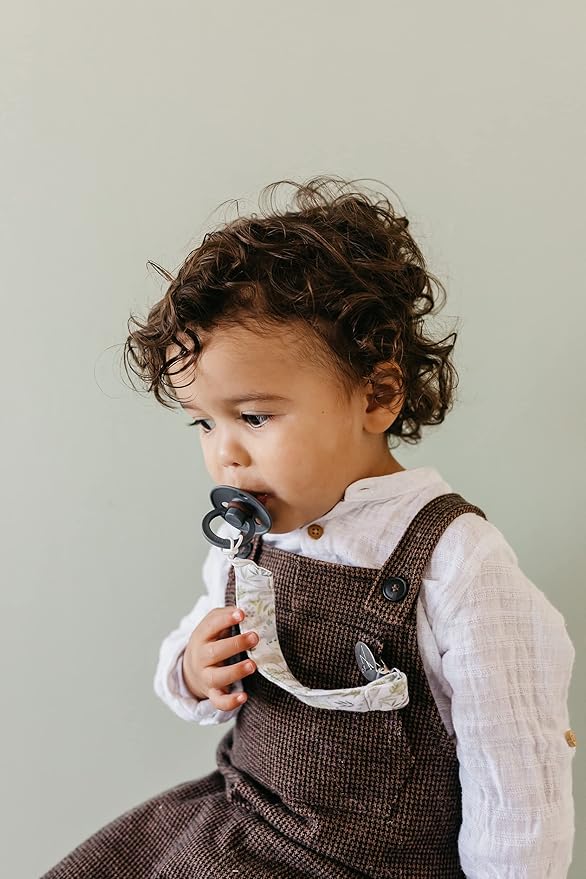 Copper Pearl Pacifier Clip 3-Pack: Premium Knit Binky Clips for Baby Girls and Boys - Stylish Stainless Steel Pacifier Holder Clip - Baby Pacifier Clips for No More Floor Drops - Rex