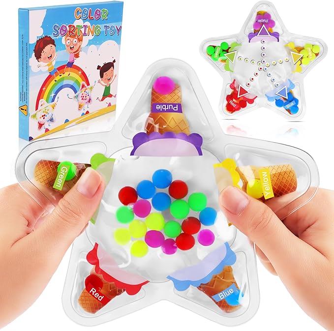 Color Sorting Sensory Toys for Toddlers, Color Matching Fidget Toys for Calming, Preschool Learning Montessori Toy Travel Fine Motor Skills Game for Kids Boys Girls Ages 3-5