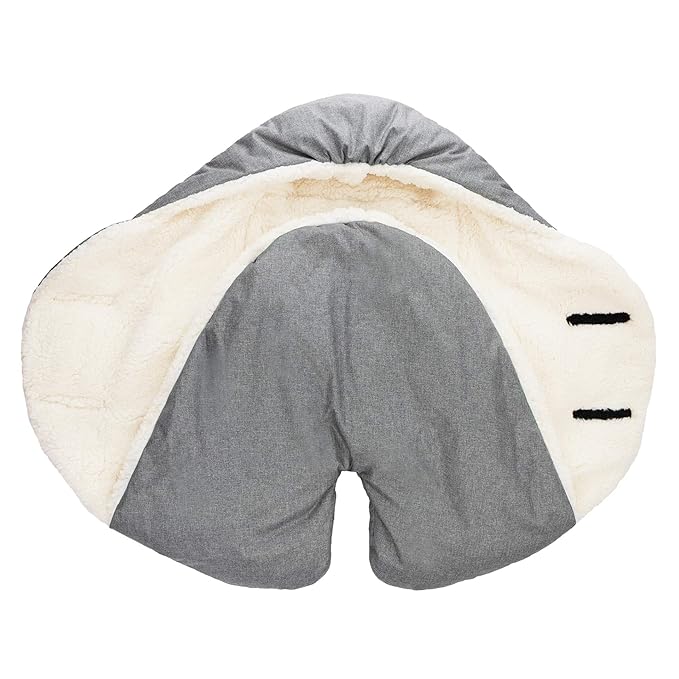 7AM Enfant Baby Car Seat - Nido Quilted Baby carier Cover, Hooded Soft Plush Lining, Stroller | (Heather Grey, Small 0-6M)