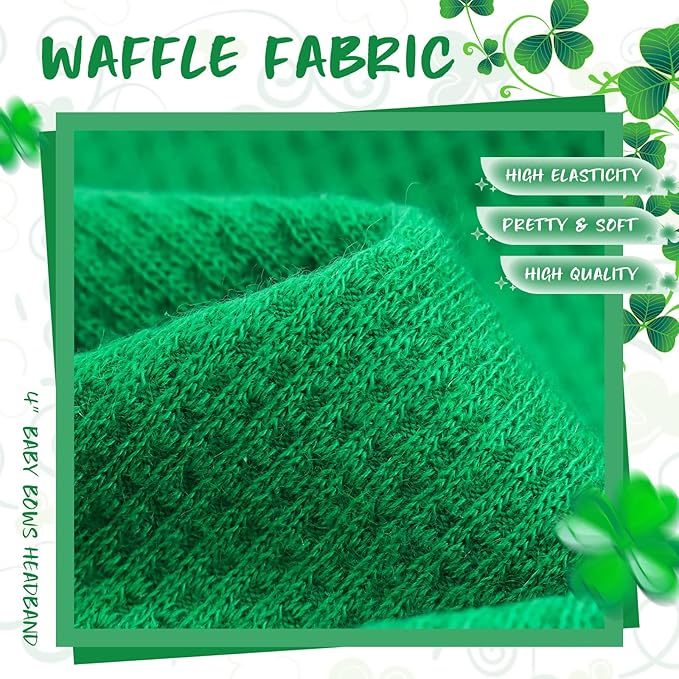 St. Patrick's Day Baby Headbands with Bows - 3 Packs Black, White, Green - Toddler Girls Hair Accessories