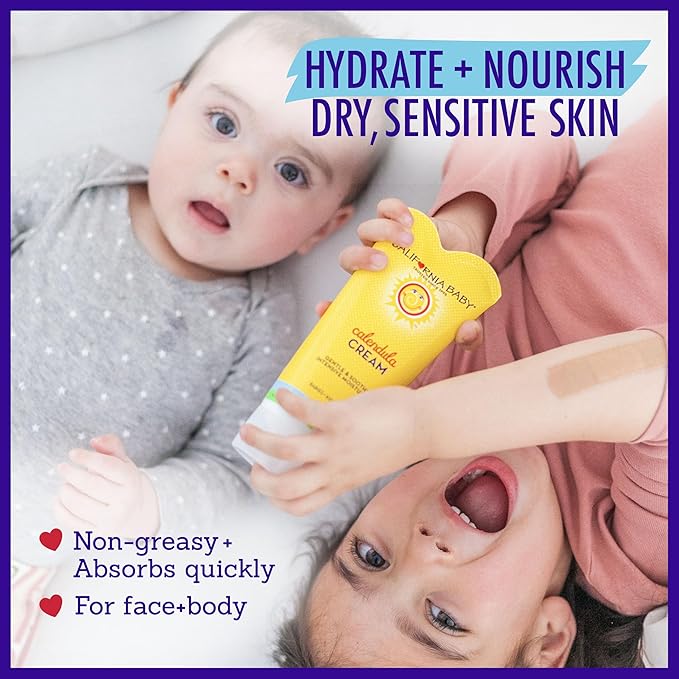 California Kids Calendula Cream | 100% Plant-Based Moisturizer | Lavender Kids Lotion | Soothing Body + Face Moisturizer For Dry Skin | 170 g / 6 oz.