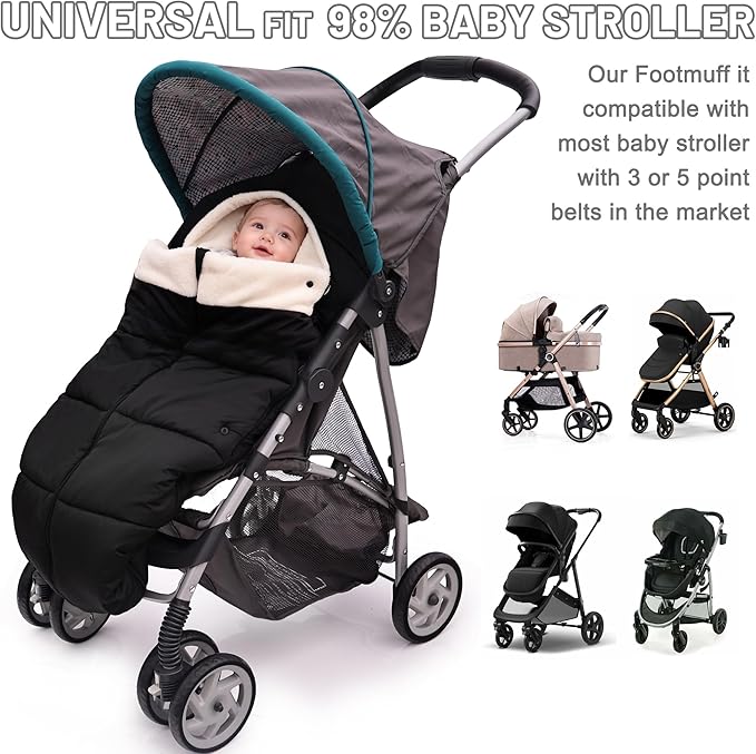 Winter Warm Bunting Bags Universal, Baby Stoller Sleep Bag Cold Weather, Waterproof Toddler Footmuff for Stroller,Pushchairs,Prams