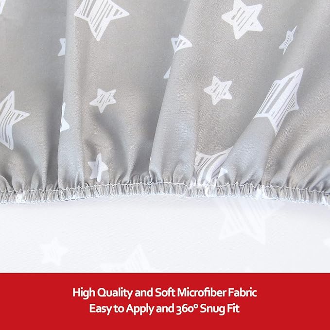 Pack and Play Sheets 2 Pack with Waterproof Cotton Pack and Play Mattress Pad