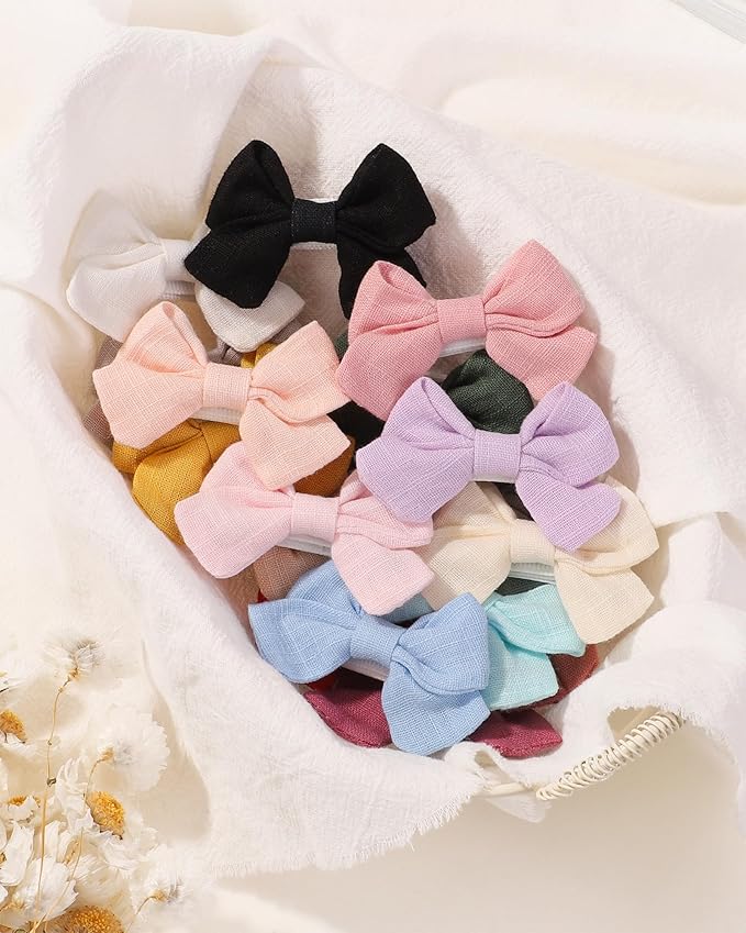 jollybows 40pcs 2" Hair Clips for Girls - Mini Fully Lined Bows, Tiny Barrettes for Infants, Toddlers, Kids, Teens