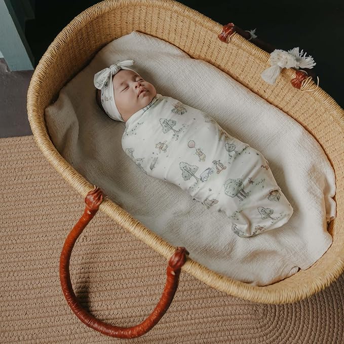 Copper Pearl Baby Stretchy Soft Knit Headband Bow Hundred Acre Wood