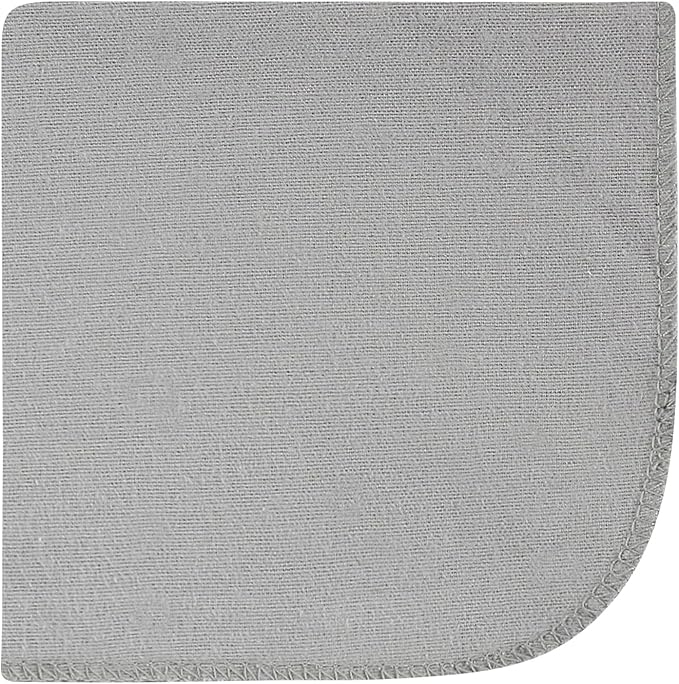 Hudson Baby Unisex Baby Flannel Cotton Washcloths 12-Pack, Farm Friends Grey, One Size