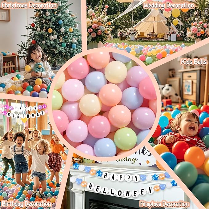 GOGOSO Ball Pit Balls for Toddlers Dogs Baby Boys Girls 2.2Inch Plasticball Toys for Kid Play Tent Birthday Slides Party Decor 50 100 170 200 500 1000
