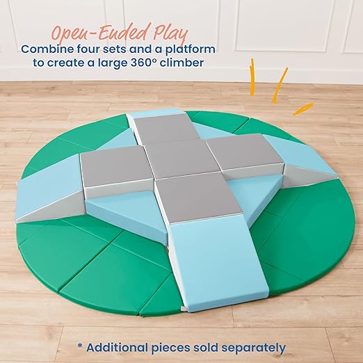 ECR4Kids SoftZone Junior Adventurer's Summit Ramp, Corner Climber, Contemporary, 4-Piece