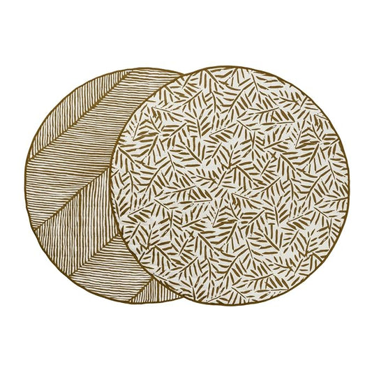 Toddlekind 100% Organic Cotton 48" Reversible Quilted Luxe Play Mat for Babies/Toddlers, Multifunctional, Sand Castle (Ochre/Gold)