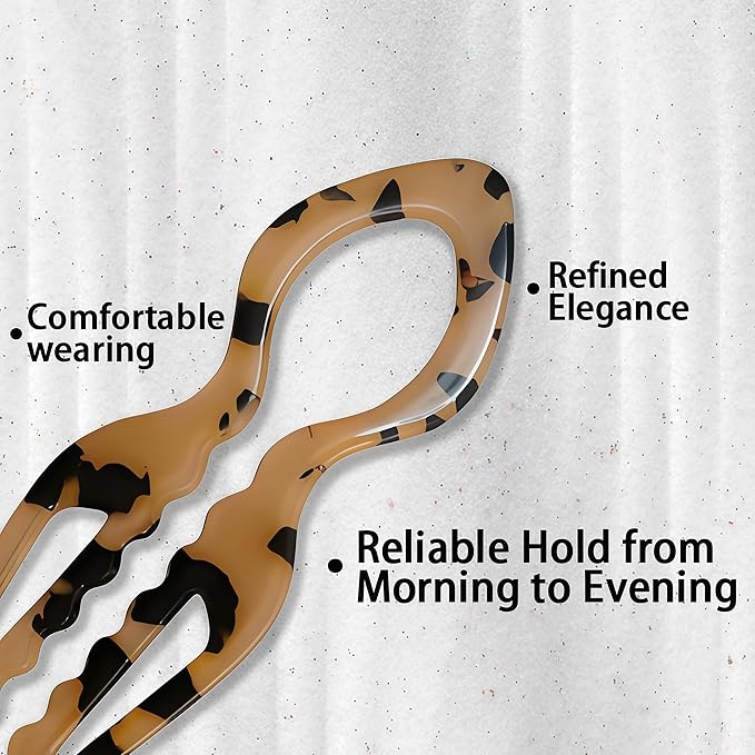 4PCS Prestige French Hair Pins - Serrated Anti-Slip Design, Curved Angle for Better Head Fit, New Elegant Hair Accessories for Women, Suitable for All Hair Types