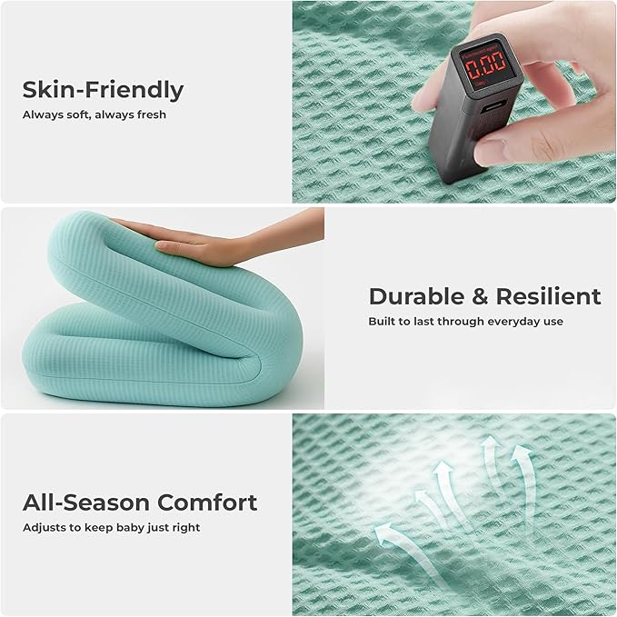Baby Lounger for Newborn - Infant Lounger 0-24 Months with Lounger Cover, Adjustable Baby Nest Lounger, Breathable Fabric & 3D Support Newborn Lounger, Portable Newborn Essentials, Blue