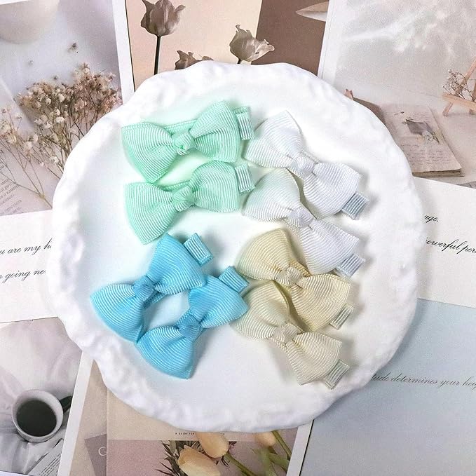 Baby Hair Clips 60 Pieces 30 Colors in Pairs Baby Girls Fully Lined Bows Hair Pins Tiny 2" Hair Bows Alligator Clips for Girls Infants Toddlers