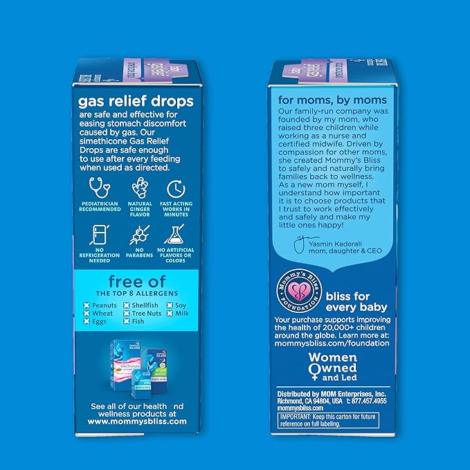 Mommy's Bliss Gripe Water & Baby Gas Relief Drops Combo Pack, Relieves Gas, Colic, Hiccups & Fussiness, Gentle for Babies, Total 3 oz