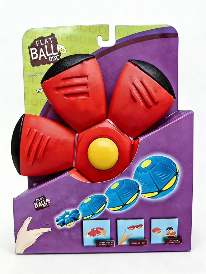 Magic Bouncing Ball with 6 LED Lights, 2-in-1 Flying Saucer Ball, Pop-Up Transform, Explosion-Proof,Gift Pack, Interactive Toy for Indoor & Outdoor Parent-Child Sports