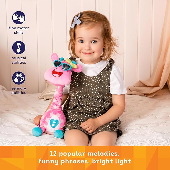 Kids Hits Dancing Giraffe Toy – Musical Light-Up Animal with Songs, Phrases & Movement – Interactive Toy for Toddlers Age 2+