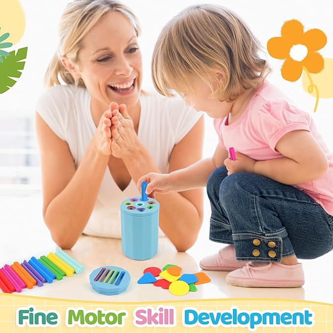 Shape & Color Sorting Montessori Baby Toddler Toys for 1 2 3 Years Boys Girls, Silicone Montessori Toys for 1 Year Old, Fine Motor Skills Sensory Toddlers Toy 1 Year Old Girl and Boy Gift,2 In 1