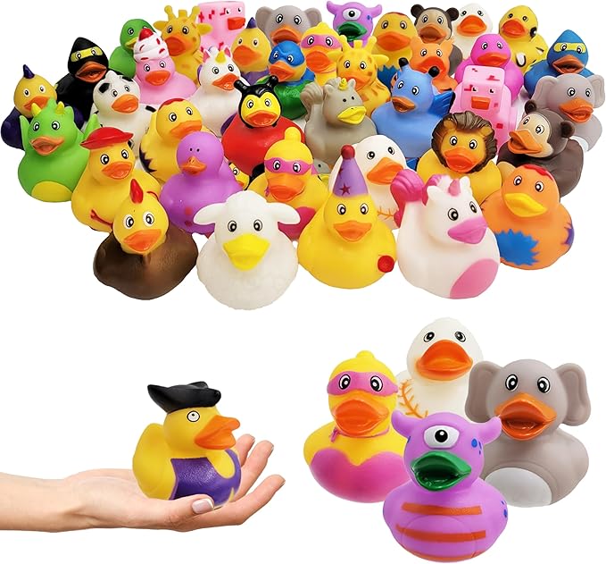 400-Pack Assortment Rubber Duck Toy Duckies for Kids, Bath Birthday Gifts Baby Showers Classroom Incentives, Summer Beach and Pool Activity, 2" (400-Pack)