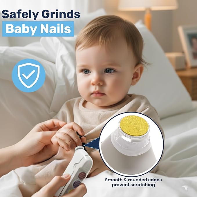 Baby Proof Me Baby Nail File Kit | 5-in-1 Baby Nail Trimmer with 3 LED Lights, Baby Nail Buffer for Infants & Toddlers - Newborn Care Essentials, Complete Nail Care Kit with Storage Bag