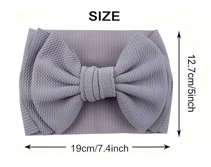 Bows for Baby Girls Headband, Newborn Bows Headbands Baby Hair Bows Hairbands Hair Accessories.(FD104-Pink Gray)