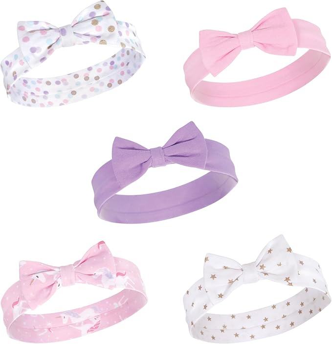 Hudson Baby Cotton and Synthetic Headbands, Size 0-24 Months