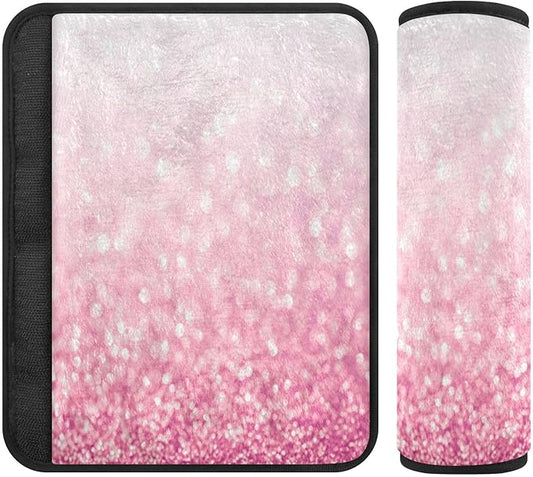 ODAWA White Pink 2-Pack Universal Car Seat Shoulder Strap Pads for More Comfortable Driving, Seat Belt Cushion Shoulder Strap Seatbelt Covers for Kids 10 x 7.7 in
