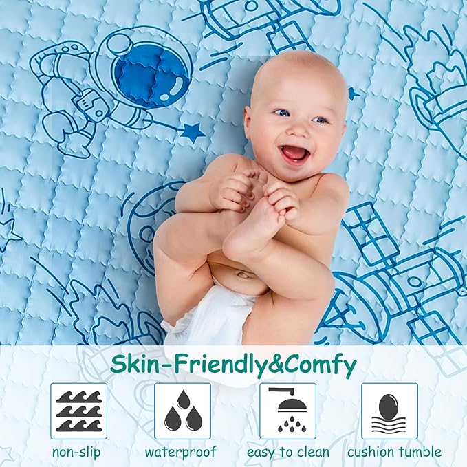 Baby Play Mat 71" X 59" Thick One-Piece Crawling Mat Baby Mat Floor Mat Non-Slip Cushioned Baby Playmat Fit for LIAMST, TODALE, YOBEST Playpen Machine Washable for Easy Care