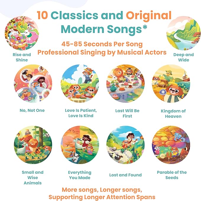 GO GO Bible Songs of Wisdom: Bible Songs Book for Toddlers, 10 Songs, Talking Books for Toddlers 2-4 Years, Sound Books, Sing Along Books, Baby Music Book, Christian Toys for Toddlers