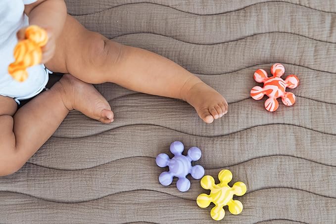 Ubbi Joinibble Teether for Babies, Food-Grade Platinum Silicone, Soothes Teething and Massages Gums, BPA and PVC-Free, 5 Pack