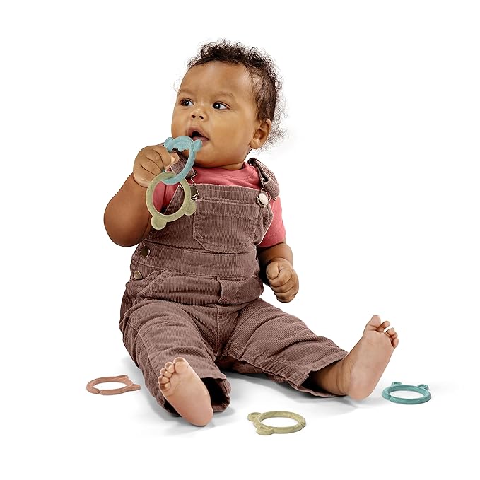 Ingenuity Sheppy's Squad Toy Links for Newborn and Up, 12 Links, Plant-Based and BPA-Free Materials, Multi-Texture