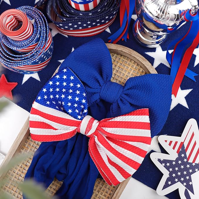 4th of July Bows for Girls Infant Headbands Big Bows for Baby Fourth of July Headband Patriotic Baby Bows 0-6 Months Hair Accessories Flag