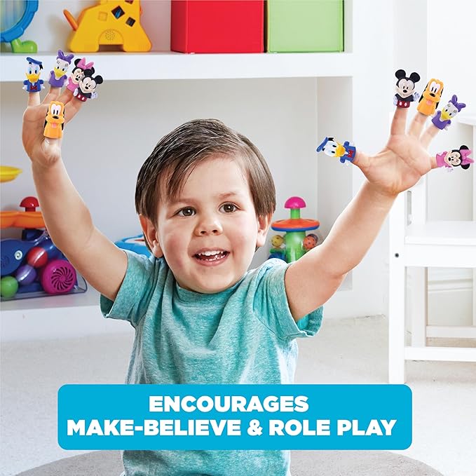 Disney Mickey Mouse & Friends 10 Piece Finger Puppet Set – Party Favors, Educational Play, Bath & Pool Toys, Beach Games, Finger Puppets, Playtime Activities