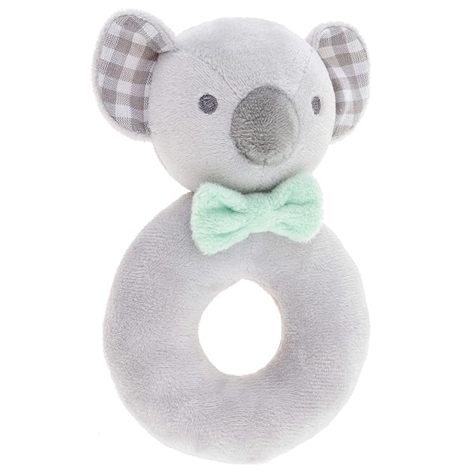 Stephen Joseph, Baby Soft Plush Ring Rattle, Koala
