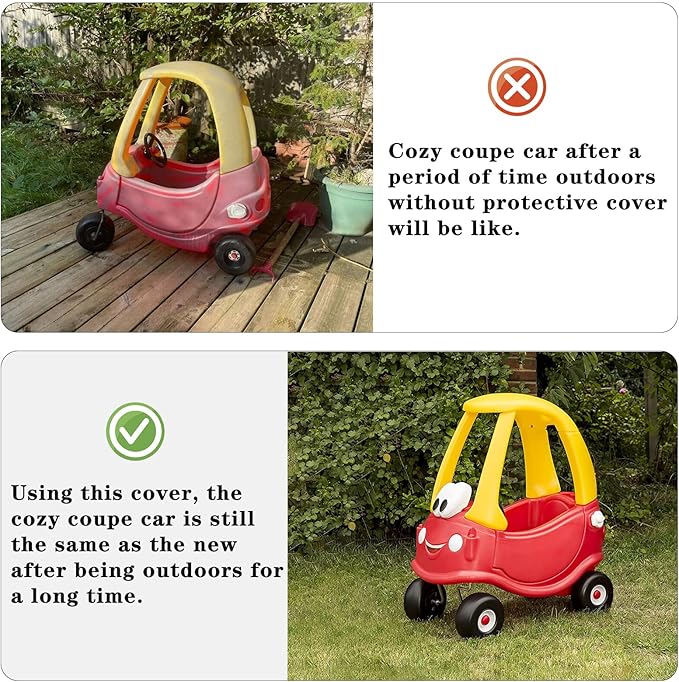 Tonhui Waterproof Cover for Cozy Coupe Truck Ride-On Car, Toddler Car Push and Buggy Cover Outdoor Sun, Dust, Snow Protection (Only Use for Cozy Coupe)
